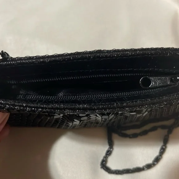 Vintage Black Mesh Evening Bag with Chain Strap by Y & S - Picture 8 of 9